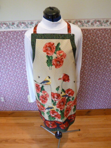 Poppies/Bees Reversible Apron