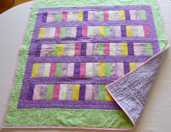 Strips Purple Baby Blanket