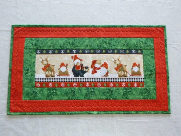 Gnomes in the Snow table runner