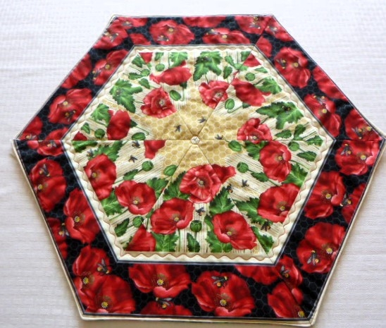 Poppies & Beads 19.5"X19.5" Table Center Piece